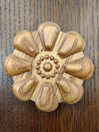 Wooden door handle.の写真素材