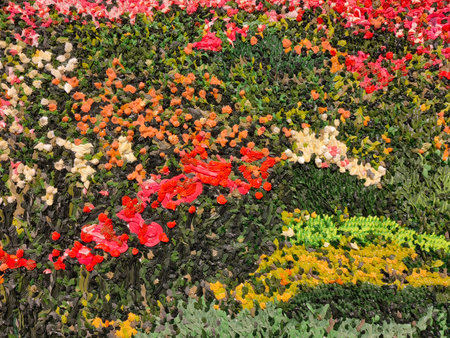 Close up detail of a beautiful Image of an Original Oil Painting On Canvas. Multicolored abstract background closeup of oil paintの写真素材