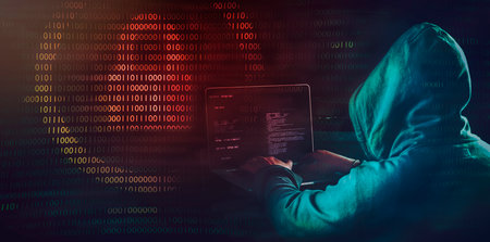 Cyber Security concept  dark web hooded hacker
