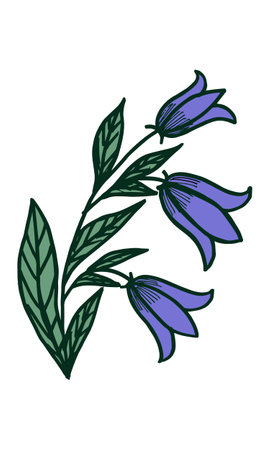 Doodle illustration of flower. Spring season. Hand drawn simple element. St Vaentines or mothers day greeting card. Hand drawn vector with flowers. Floral natural design.のイラスト素材