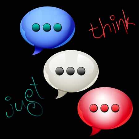 Three speech bubbles iconsのイラスト素材