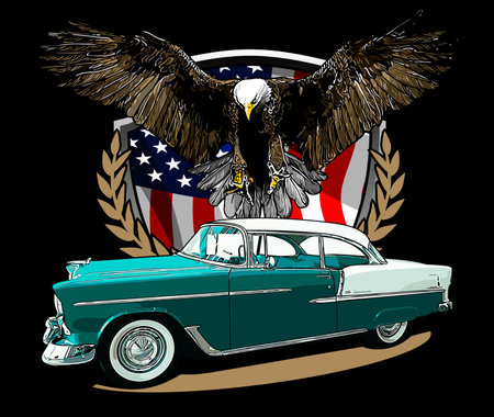 classic car vector template for design needsのイラスト素材