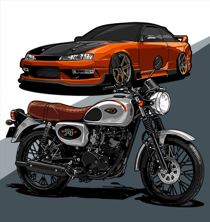 classic motorcycle for graphic designのイラスト素材