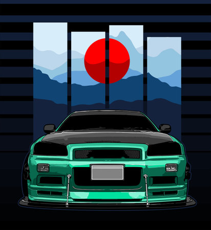 jdm car vector template for design needsのイラスト素材