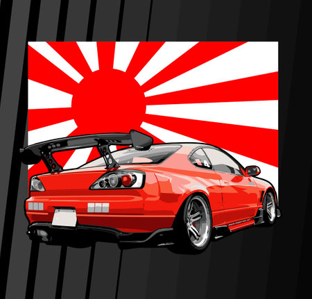 jdm car vector template for graphic designのイラスト素材
