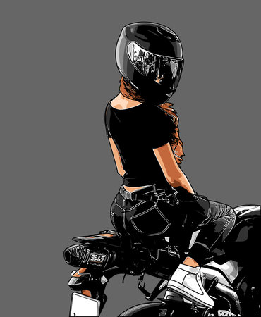ladies biker vector template for graphic design needsのイラスト素材