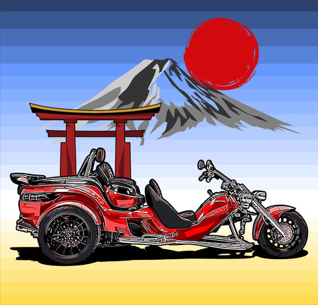 motor tricycle vector template for design needsのイラスト素材