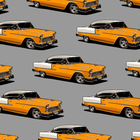 pattern classic car vector templateのイラスト素材