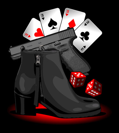 shoes and ace card vector templateのイラスト素材