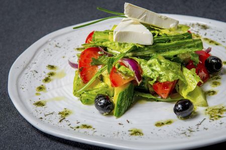 Greek Salad With Feta Cheeseの写真素材