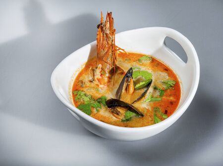 Thai Seafood Soup Tom Yum Kungの写真素材