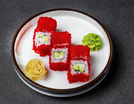 California Rolls With Ginger And Wasabiの写真素材