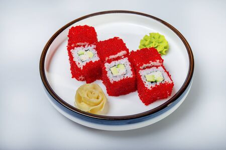 California Rolls With Ginger And Wasabiの写真素材