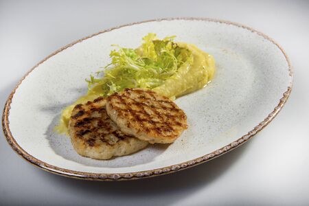 Chicken Cutlets With Mashed Potatoesの写真素材