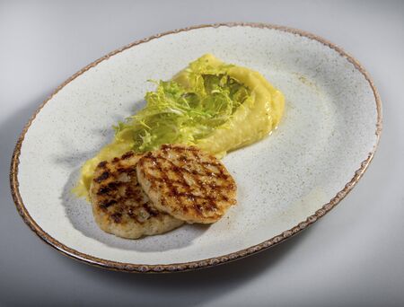 Chicken Cutlets With Mashed Potatoesの写真素材