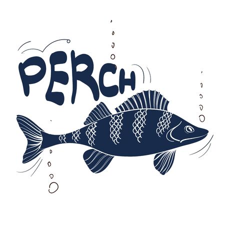 Fishing Perch. Fishing vector illustration. Isolated on white.のイラスト素材