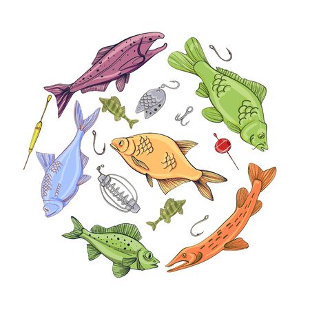 Fishing is a way of life. Handdrawn lettering. Vector illustrationのイラスト素材