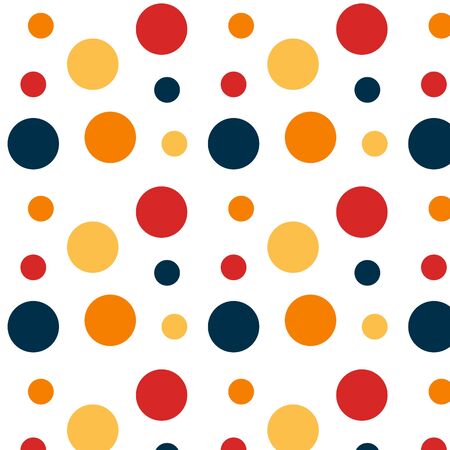 abstract background with dots of different size small big and different colors blue orange red beigeの写真素材