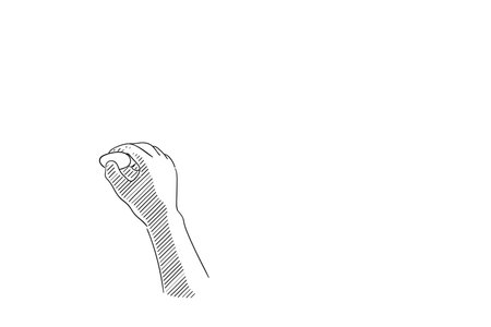 Sketch of hand holding rubber eraser marker design illustrationのイラスト素材