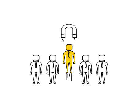 Concept of human resource selection process. Best talent picked by management. Vector illustration design.のイラスト素材