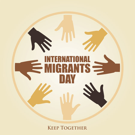 International Migrants Day Illustration design, for Poster and Quotesのイラスト素材