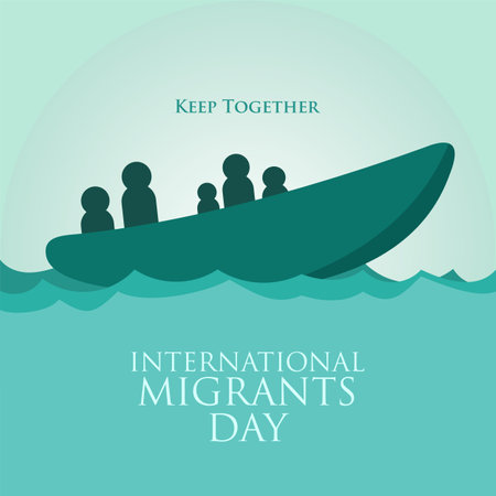 Vector illustration design for International Migrants Day bannerのイラスト素材