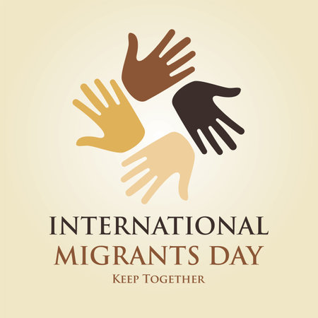 International Migrants day vector illustration reminded each year on Decemberのイラスト素材