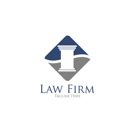 Illustration of GR abstract signs made like pillars in a courthouse for a law firm logo designのイラスト素材