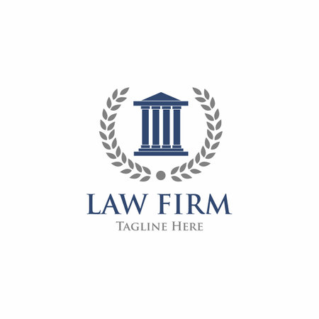 law firm logo, Pillar Vector Icon. Law Office Logo Templateのイラスト素材