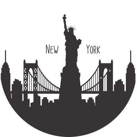 New York City Skyline Vector Illustrationのイラスト素材
