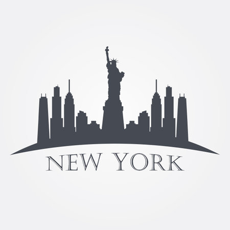 New York City Skyline Vector Illustration Designのイラスト素材