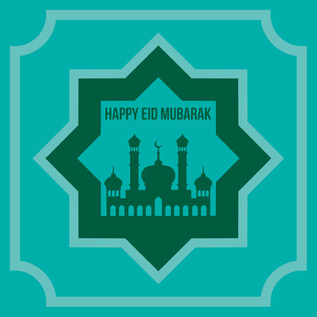 Illustration of Eid Mubarak for the celebration of Muslim community festival.のイラスト素材