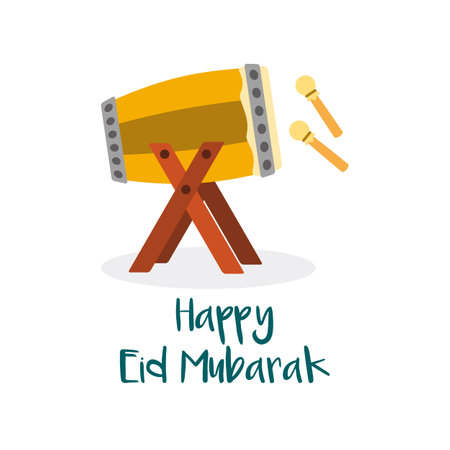 Eid mubarak greeting card vector illustrationのイラスト素材