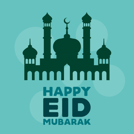 Eid Mubarak greeting beautiful vector template backgroundのイラスト素材