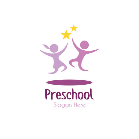 child education and nursery camp vector logo template designのイラスト素材