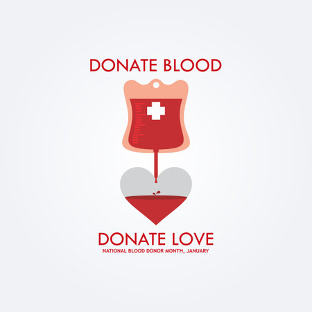 Blood Donation Concept with Beating Heart. Poster or Flyer. Vector illustrationのイラスト素材
