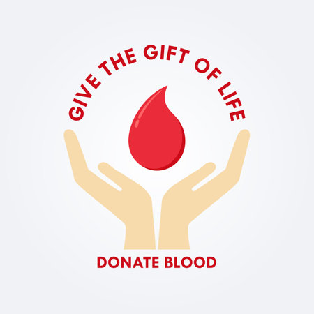 Vector illustration of blood donation on backgroundのイラスト素材