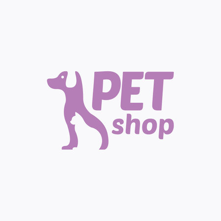 dog cat pet house home love logo vector icon flat design templateのイラスト素材