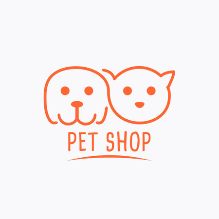 Pet Shop Vector Logo Illustration clean and professional logo template suitable for any businessのイラスト素材