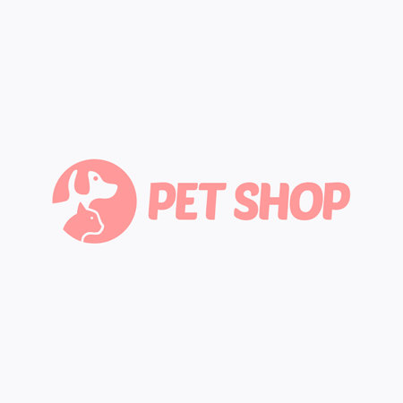 Colorful pets dog cat icon stickerのイラスト素材