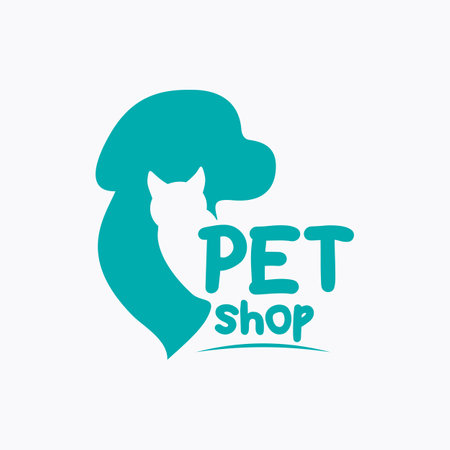 Vector Pet Shop logo design template. store, veterinary clinic, hospital, shelter, business services. Flat illustrationのイラスト素材