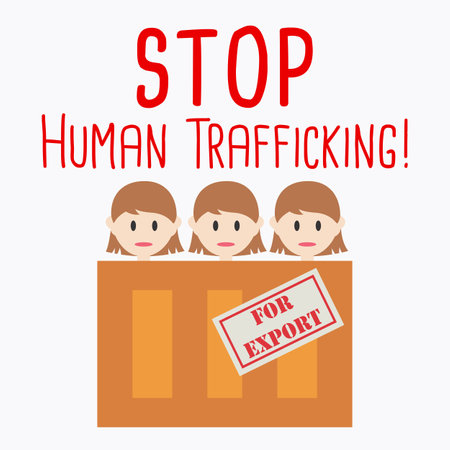 Social Awareness concept poster for Stop Human Trafficking. Vector illustrationのイラスト素材