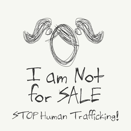 Stop Human Trafficking Vector Concept Human Sale.のイラスト素材