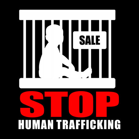 Stop Human Trafficking Vector Concept Human Sale.のイラスト素材