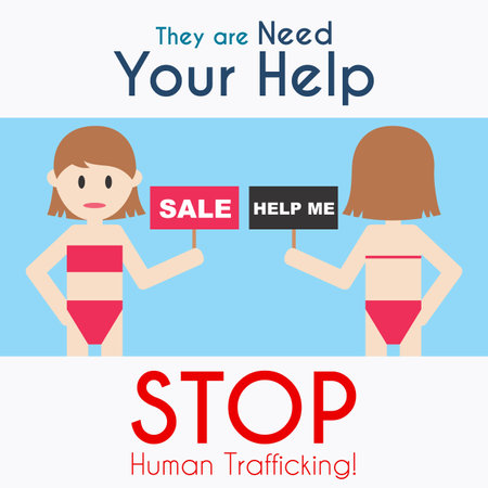 stop human trafficking logo design vector templateのイラスト素材
