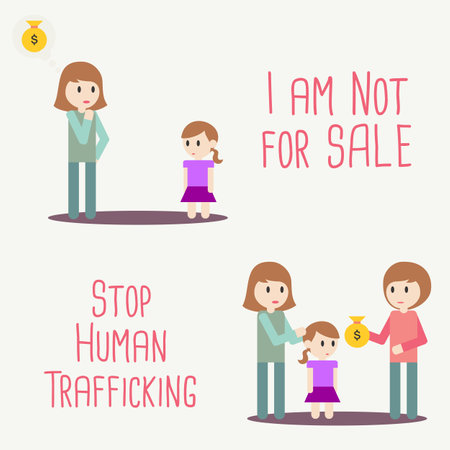 Stop Human Trafficking Vector Concept Human Sale.のイラスト素材