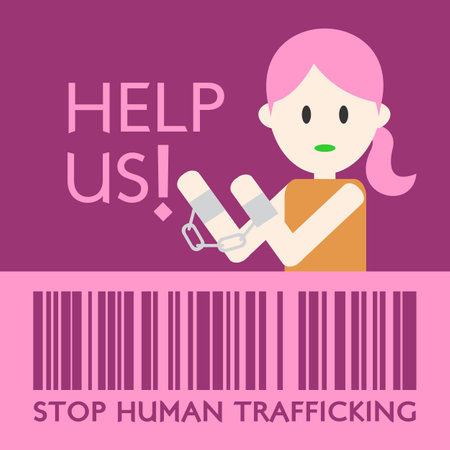 Human Trafficking Awareness Day Vector Design Templateのイラスト素材