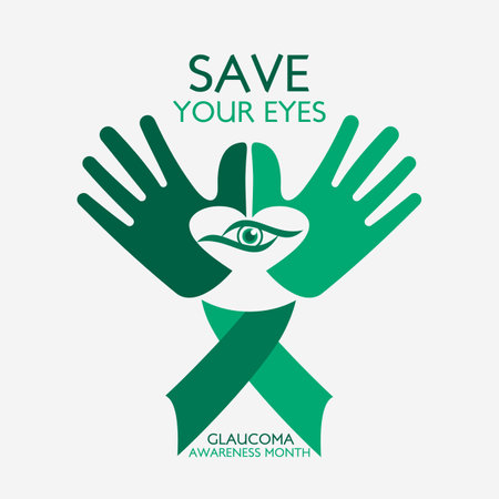 Vector illustration on the theme of National Glaucoma awareness month of January.のイラスト素材