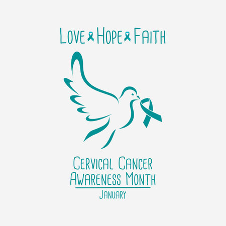 January is Cervical Cancer Awareness Month Vector Illustration. Suitable for greeting card poster and bannerのイラスト素材