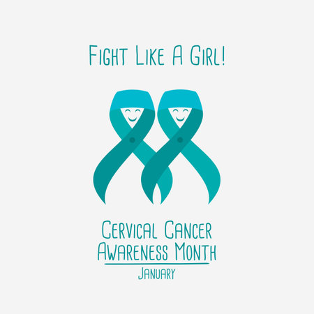 CERVICAL CANCER PREVENTION icon Logo vector illustrationのイラスト素材